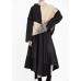 Unique asymmetric cotton patchwork tunic dress Sewing black Cinched Art Dress