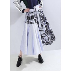 fall new women wild patchwork skirts high waist asymmetric maxi skirts