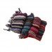 new women rainbow striped knit scarf tassel vintage warm scarves