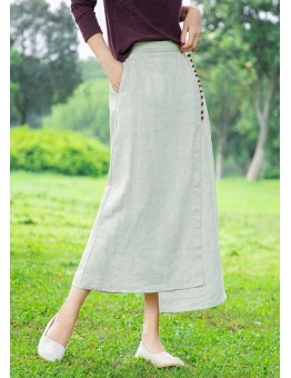 Women's white skirt, loose high waist A-line skirt