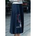 Women navy Cotton embroidery clothes Indian Sewing A line skirts oversized Summer skirt